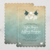 Leuke vis strand repetitie diner uitnodigingen (Voorkant / Achterkant)