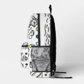 Leuke Visavontuur Doodle Kunst Bedrukte Rugzak (Rechts)