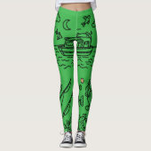 Leuke Visavontuur Doodle Kunst Leggings (Voorkant)