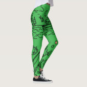 Leuke Visavontuur Doodle Kunst Leggings (Rechts)