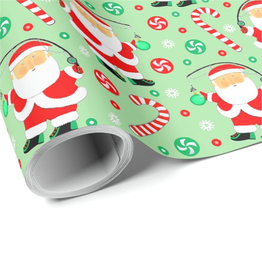 Leuke visvangst Kerstvakantie inpakpapier (Rol Hoek)