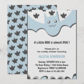 Leuke vleermuis jongen kleine boo Halloween baby s Kaart (Voorkant / Achterkant)