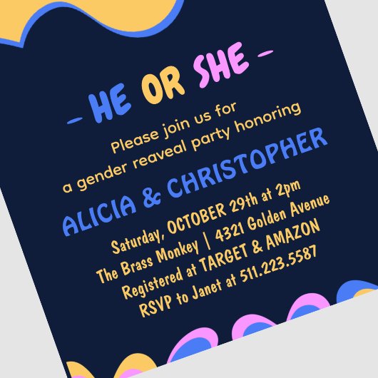 Leuke vleermuis spook hij of zij Halloween geslach Kaart