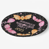 Leuke vleermuizen, ballonnen + spinnenwebs Pastel  Papieren Bordje (Gekanteld)