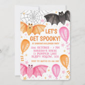 Leuke vleermuizen en ballonnen Pastel Halloween Kaart (Voorkant)