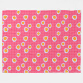 Leuke vlekken op een koraalroze geruite achtergron fleece deken (Voorkant (Horizontaal))