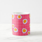 Leuke vlekken op een koraalroze geruite achtergron koffiemok (Center)