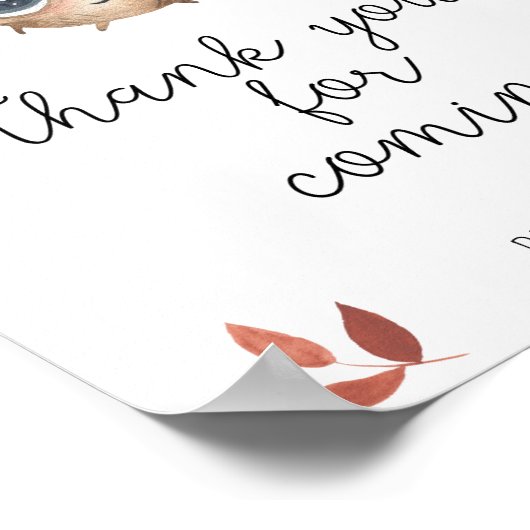 Leuke vlieg agarische paddenstoel - Bedankt voor u Poster (Hoek)