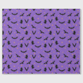 Leuke Vliegende Vleermuizen en Sterren Patroon Hal Cadeaupapier (Vlak)