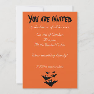 Leuke vliegende vleermuizen Halloween oranje Kaart