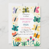 Leuke Vlinder 1e verjaardag uitnodiging (Voorkant)