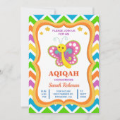 Leuke vlinder baby meisje Aqiqah Kaart (Voorkant)