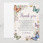  leuke vlinder baby shower dank je kaarten (Voorkant / Achterkant)