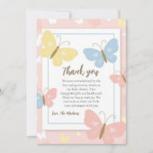 leuke vlinder baby shower dank je kaarten (Voorkant)