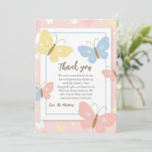 leuke vlinder baby shower dank je kaarten (Staand voorkant)