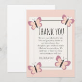  leuke vlinder baby shower dank je kaarten (Voorkant / Achterkant)
