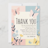  leuke vlinder baby shower dank je kaarten (Voorkant)