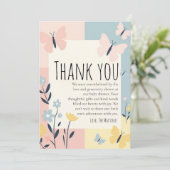  leuke vlinder baby shower dank je kaarten (Staand voorkant)