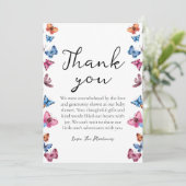  leuke vlinder baby shower dank je kaarten (Staand voorkant)
