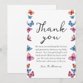  leuke vlinder baby shower dank je kaarten (Voorkant / Achterkant)