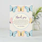 leuke vlinder baby shower dank je kaarten (Staand voorkant)