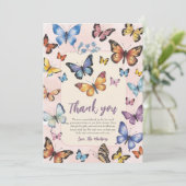 leuke vlinder baby shower dank je kaarten (Staand voorkant)