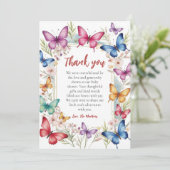 leuke vlinder baby shower dank je kaarten (Staand voorkant)