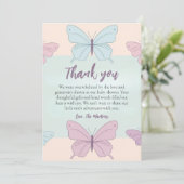 leuke vlinder baby shower dank je kaarten (Staand voorkant)