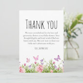 leuke vlinder baby shower dank je kaarten (Staand voorkant)
