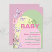 Leuke Vlinder Baby shower Invitation (Voorkant / Achterkant)