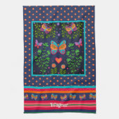 Leuke vlinder chique bloemenstijlvolle aangepaste  theedoek (Verticaal)