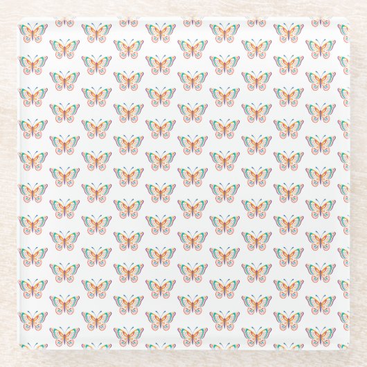 Leuke vlinder glazen onderzetter (Voorkant)