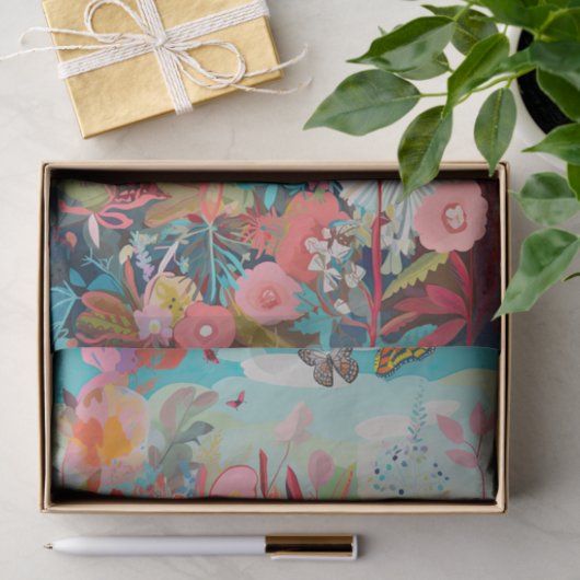 Leuke vlinder lente Abstract schilderij decoupage Tissuepapier (Geschenk)