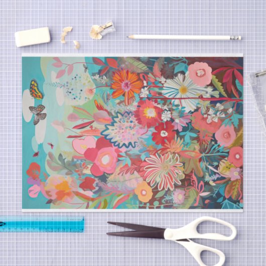 Leuke vlinder lente Abstract schilderij decoupage Tissuepapier (Craft)