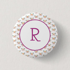 Leuke vlinder met Initiaal Ronde Button 3,2 Cm