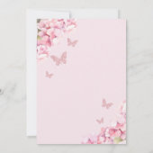 Leuke Vlinder Roze Waterverf Bloemen 1e Verjaardag Kaart (Achterkant)