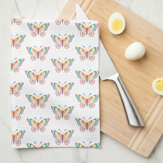 Leuke vlinder theedoek (Quarter Fold)