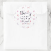 Leuke vlinder-thema-feeststickers. ronde sticker (Tas)