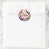 Leuke vlinder verjaardagssticker ronde sticker (Tas)
