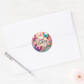 Leuke vlinder verjaardagssticker ronde sticker (Envelop)