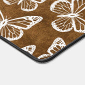 Leuke vlinders Elegant Chique Patroon Bruin Wit Bureaumat (Hoek)