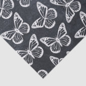 Leuke vlinders Elegant chique patroon wit grijs Tissuepapier (Detail)