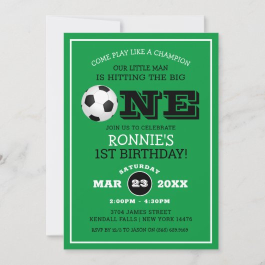 Leuke Voetbal Kids 1e Verjaardag Kaart (Voorkant)