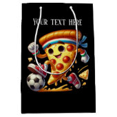 Leuke voetbal pizzafeestje  medium cadeauzakje (Voorkant)