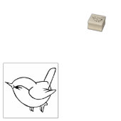 Leuke vogel decoratieve lijn kunst ambacht rubberstempel (Gestempeld)