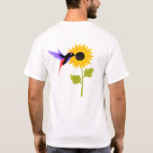 Leuke vogel en bloem T-shirt ontwerp (Achterkant)