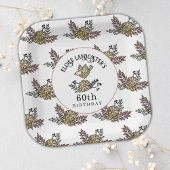 Leuke Vogel en Bloemen 60ste Verjaardagsfeestje Papieren Bordje
