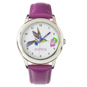 Leuke Vogel Hummingbird Floral Girly Kinder Horloge