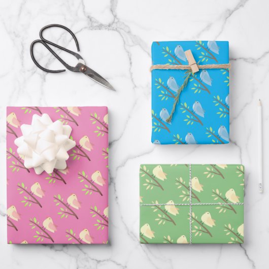 Leuke vogel op een tak Wrapping Paper Sheets (Voorkant)