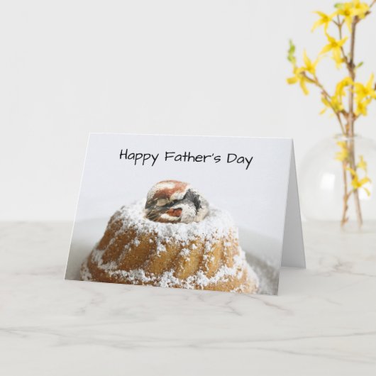 Leuke vogel Vaderdag Kaart (Gele Bloem)